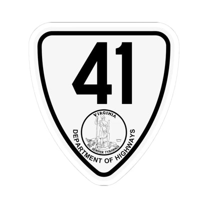 Virginia 41 1924 (Virginia) (Road Sign) STICKER Vinyl Kiss-Cut Decal 3 Inch White - The Sticker Space