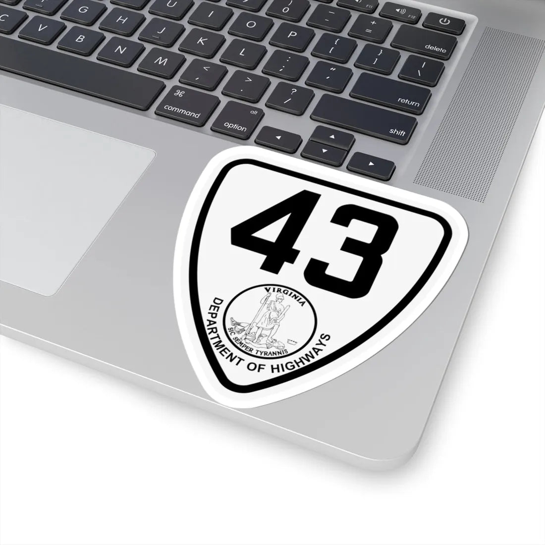 Virginia 43 1924 (Virginia) (Road Sign) STICKER Vinyl Kiss-Cut Decal - The Sticker Space
