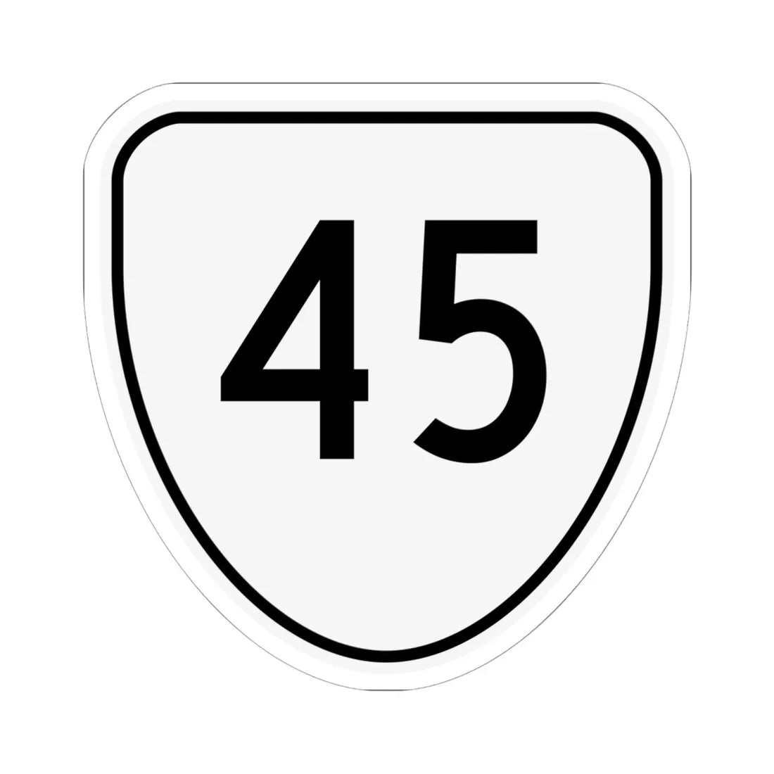 Virginia 45 1956 (Virginia) (Road Sign) STICKER Vinyl Kiss-Cut Decal 6 Inch White - The Sticker Space
