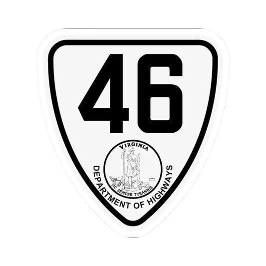 Virginia 46 1924 (Virginia) (Road Sign) STICKER Vinyl Kiss-Cut Decal 2 Inch White - The Sticker Space