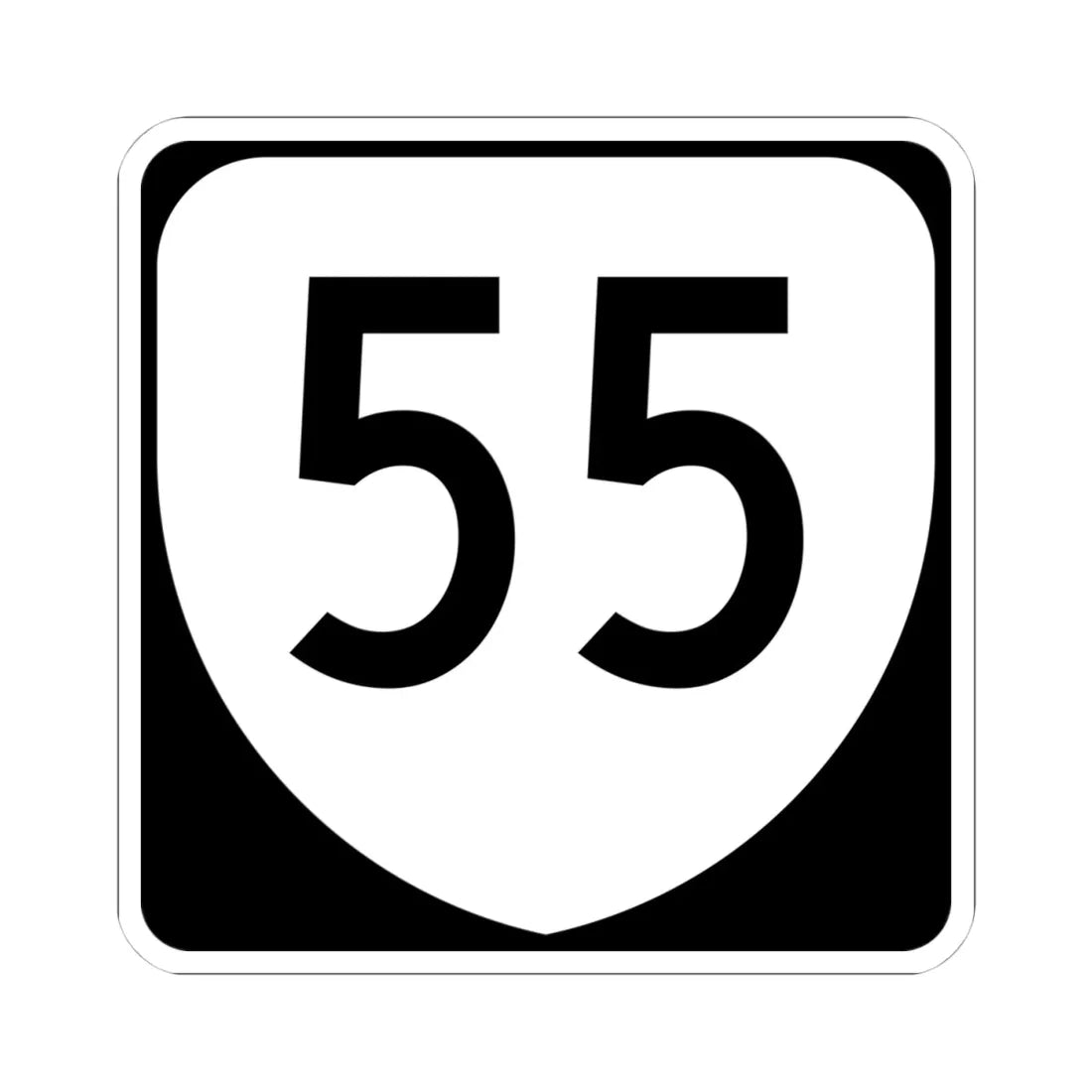 Virginia 55 (Virginia) (Road Sign) STICKER Vinyl Kiss-Cut Decal 4 Inch White - The Sticker Space