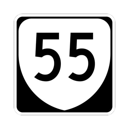 Virginia 55 (Virginia) (Road Sign) STICKER Vinyl Kiss-Cut Decal 4 Inch White - The Sticker Space