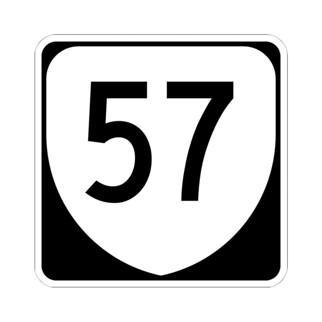 Virginia 57 (Virginia) (Road Sign) STICKER Vinyl Kiss-Cut Decal 6 Inch White - The Sticker Space