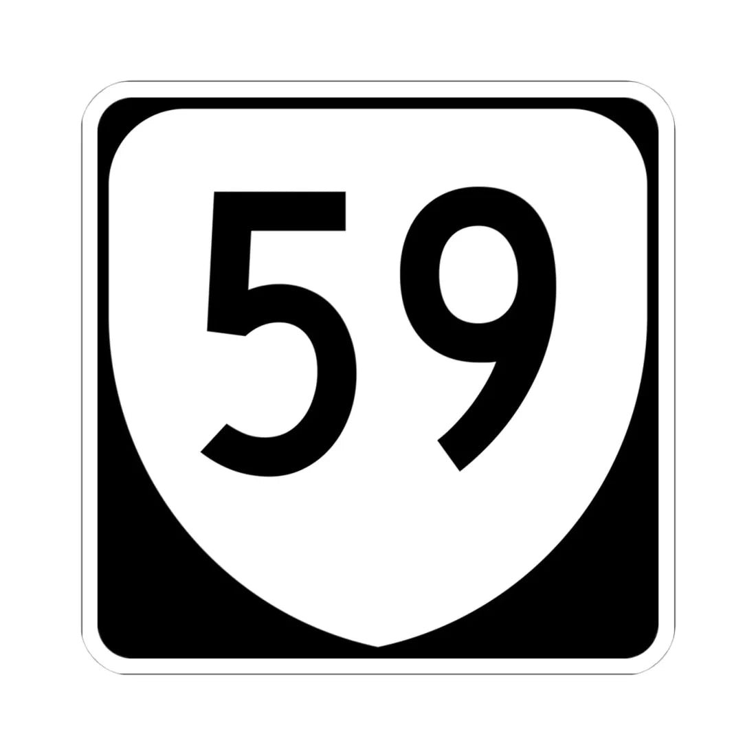 Virginia 59 (Virginia) (Road Sign) STICKER Vinyl Kiss-Cut Decal 4 Inch White - The Sticker Space