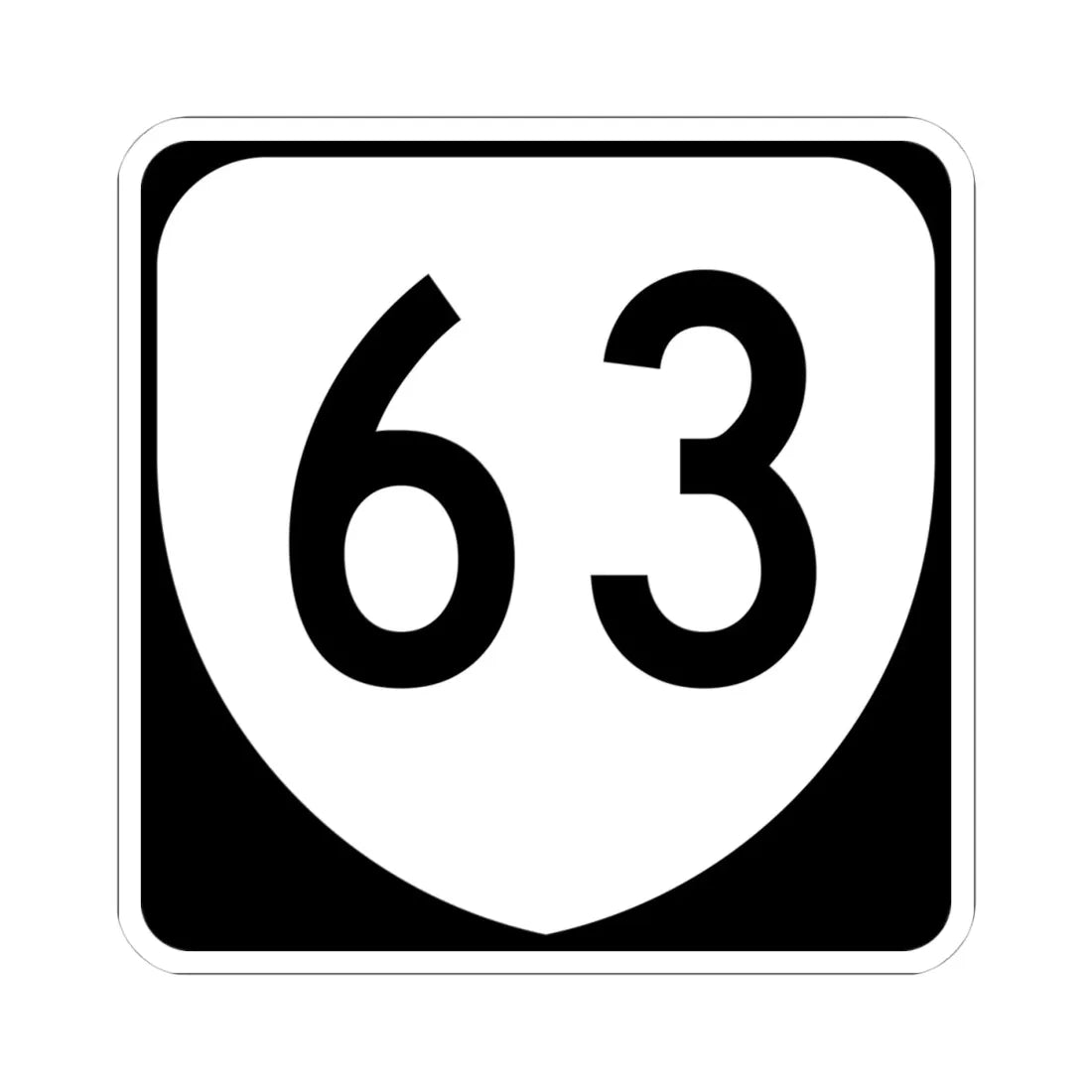 Virginia 63 (Virginia) (Road Sign) STICKER Vinyl Kiss-Cut Decal 4 Inch White - The Sticker Space