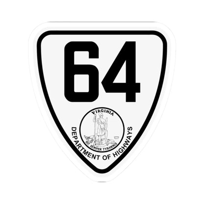 Virginia 64 1924 (Virginia) (Road Sign) STICKER Vinyl Kiss-Cut Decal 2 Inch White - The Sticker Space