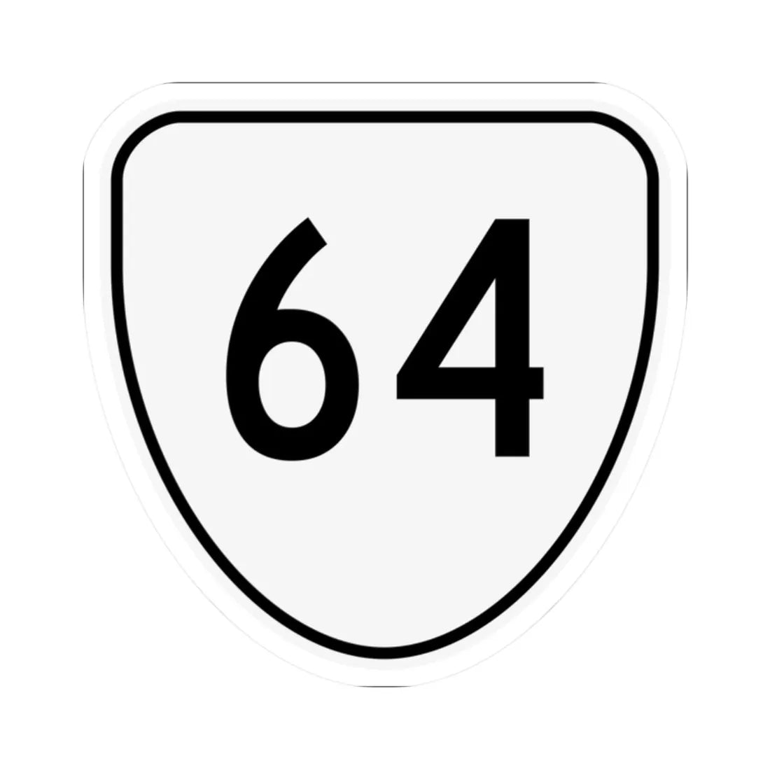 Virginia 64 1956 (Virginia) (Road Sign) STICKER Vinyl Kiss-Cut Decal 2 Inch White - The Sticker Space