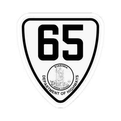 Virginia 65 1924 (Virginia) (Road Sign) STICKER Vinyl Kiss-Cut Decal 3 Inch White - The Sticker Space