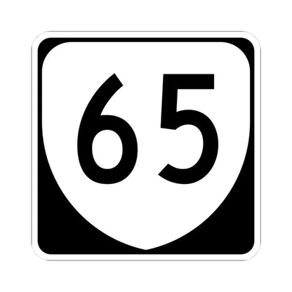 Virginia 65 (Virginia) (Road Sign) STICKER Vinyl Kiss-Cut Decal 3 Inch White - The Sticker Space