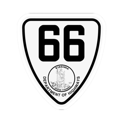 Virginia 66 1924 (Virginia) (Road Sign) STICKER Vinyl Kiss-Cut Decal 2 Inch White - The Sticker Space
