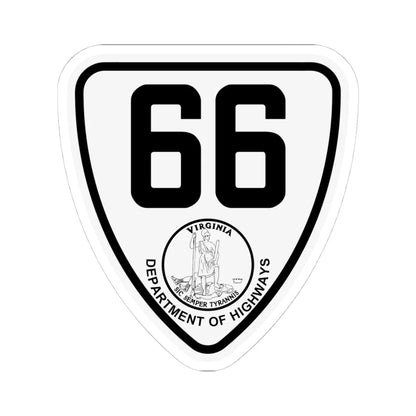 Virginia 66 1924 (Virginia) (Road Sign) STICKER Vinyl Kiss-Cut Decal 4 Inch White - The Sticker Space
