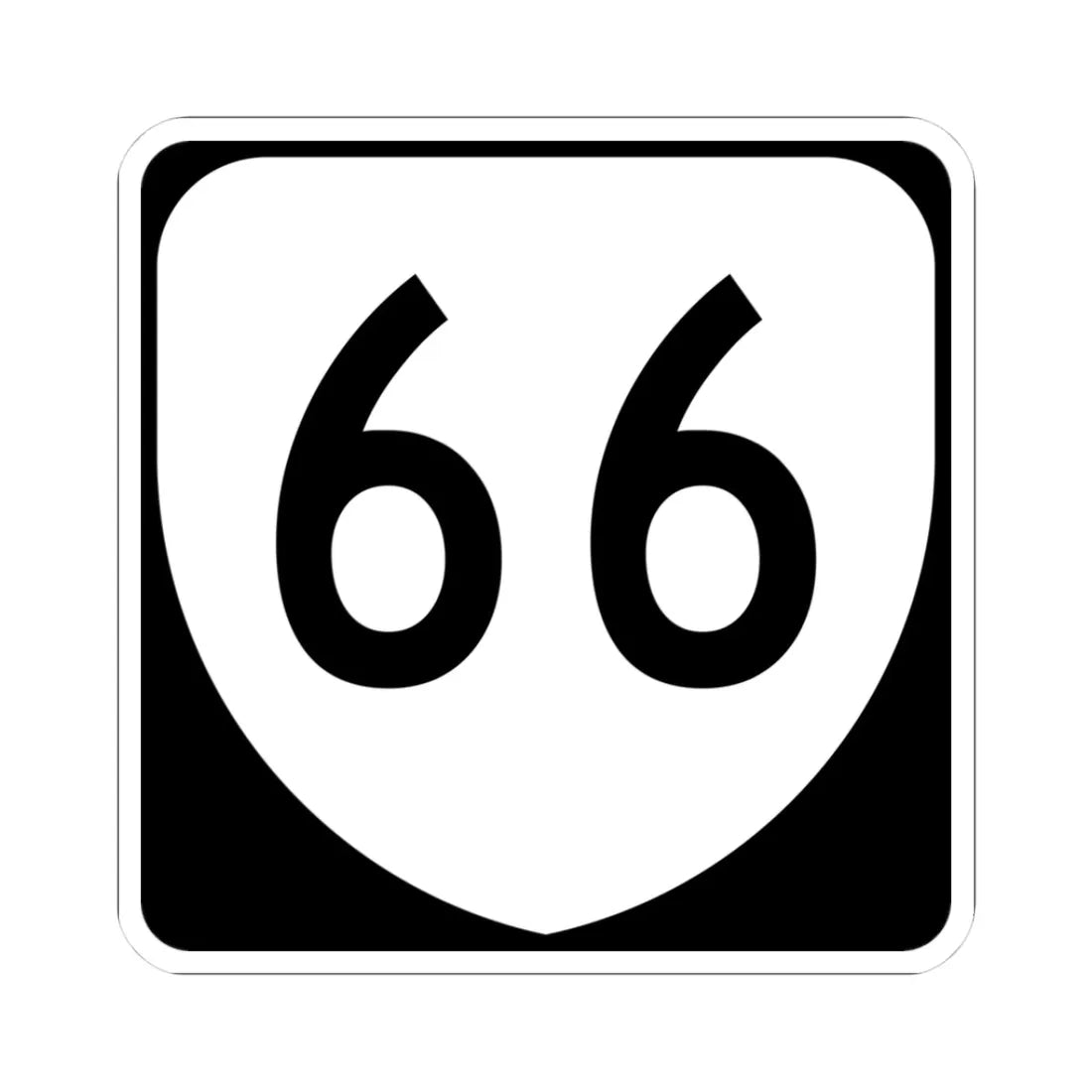 Virginia 66 (Virginia) (Road Sign) STICKER Vinyl Kiss-Cut Decal 3 Inch White - The Sticker Space