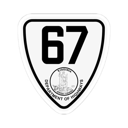 Virginia 67 1924 (Virginia) (Road Sign) STICKER Vinyl Kiss-Cut Decal 4 Inch White - The Sticker Space