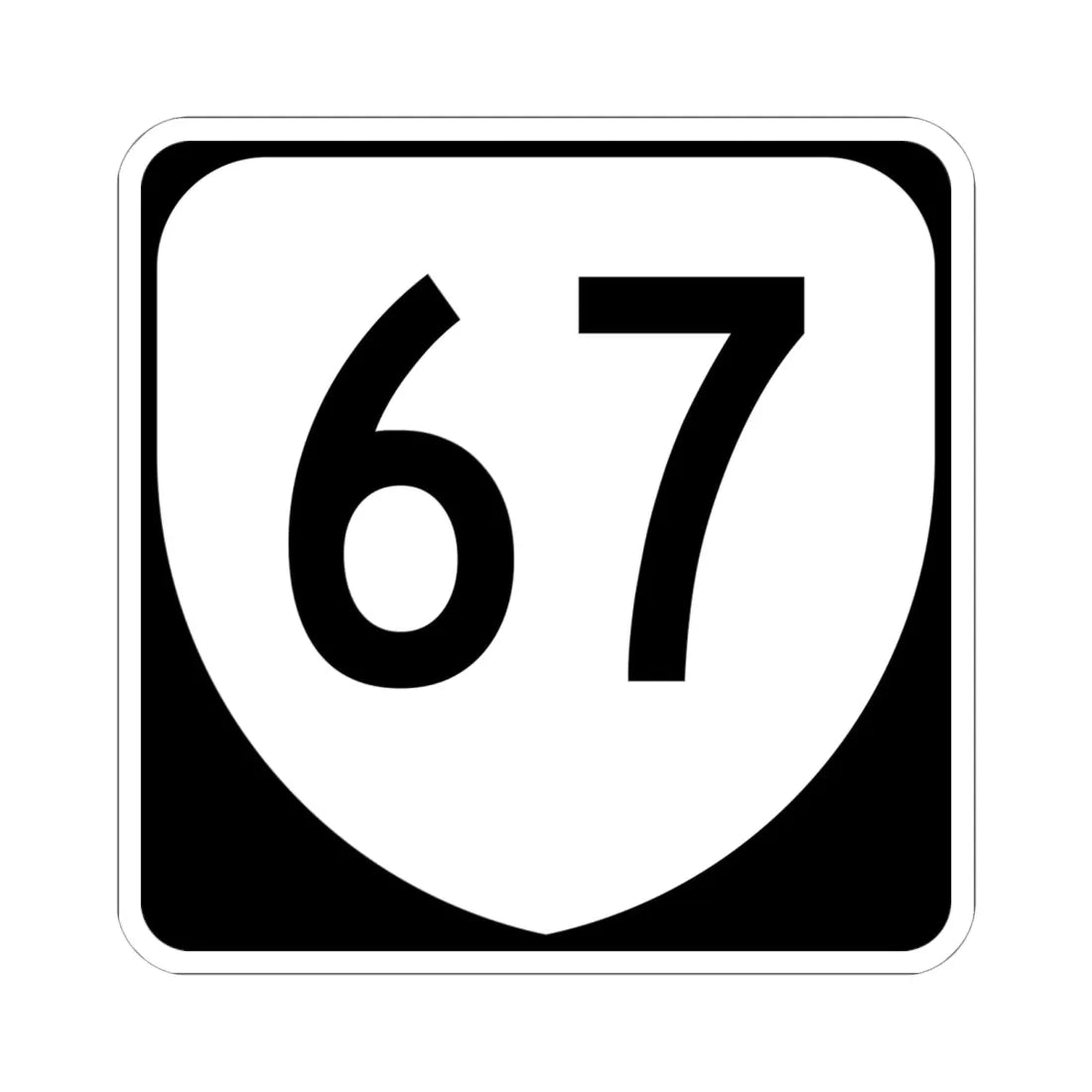 Virginia 67 (Virginia) (Road Sign) STICKER Vinyl Kiss-Cut Decal 6 Inch White - The Sticker Space