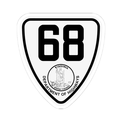 Virginia 68 1924 (Virginia) (Road Sign) STICKER Vinyl Kiss-Cut Decal 4 Inch White - The Sticker Space