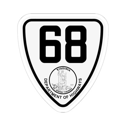 Virginia 68 1924 (Virginia) (Road Sign) STICKER Vinyl Kiss-Cut Decal 6 Inch White - The Sticker Space