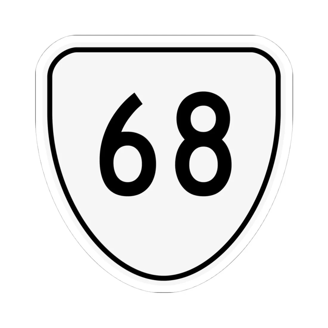 Virginia 68 1956 (Virginia) (Road Sign) STICKER Vinyl Kiss-Cut Decal 4 Inch White - The Sticker Space