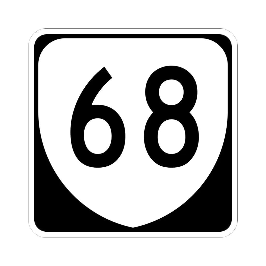 Virginia 68 (Virginia) (Road Sign) STICKER Vinyl Kiss-Cut Decal 4 Inch White - The Sticker Space