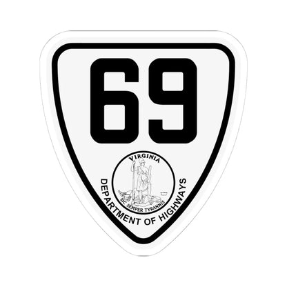 Virginia 69 1924 (Virginia) (Road Sign) STICKER Vinyl Kiss-Cut Decal 4 Inch White - The Sticker Space