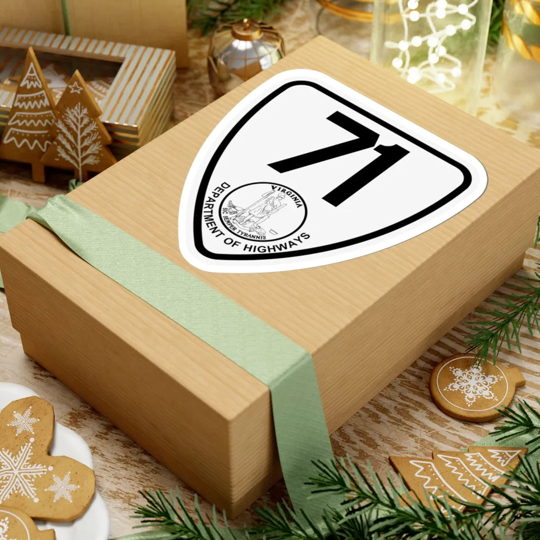 Virginia 71 1924 (Virginia) (Road Sign) STICKER Vinyl Kiss-Cut Decal - The Sticker Space