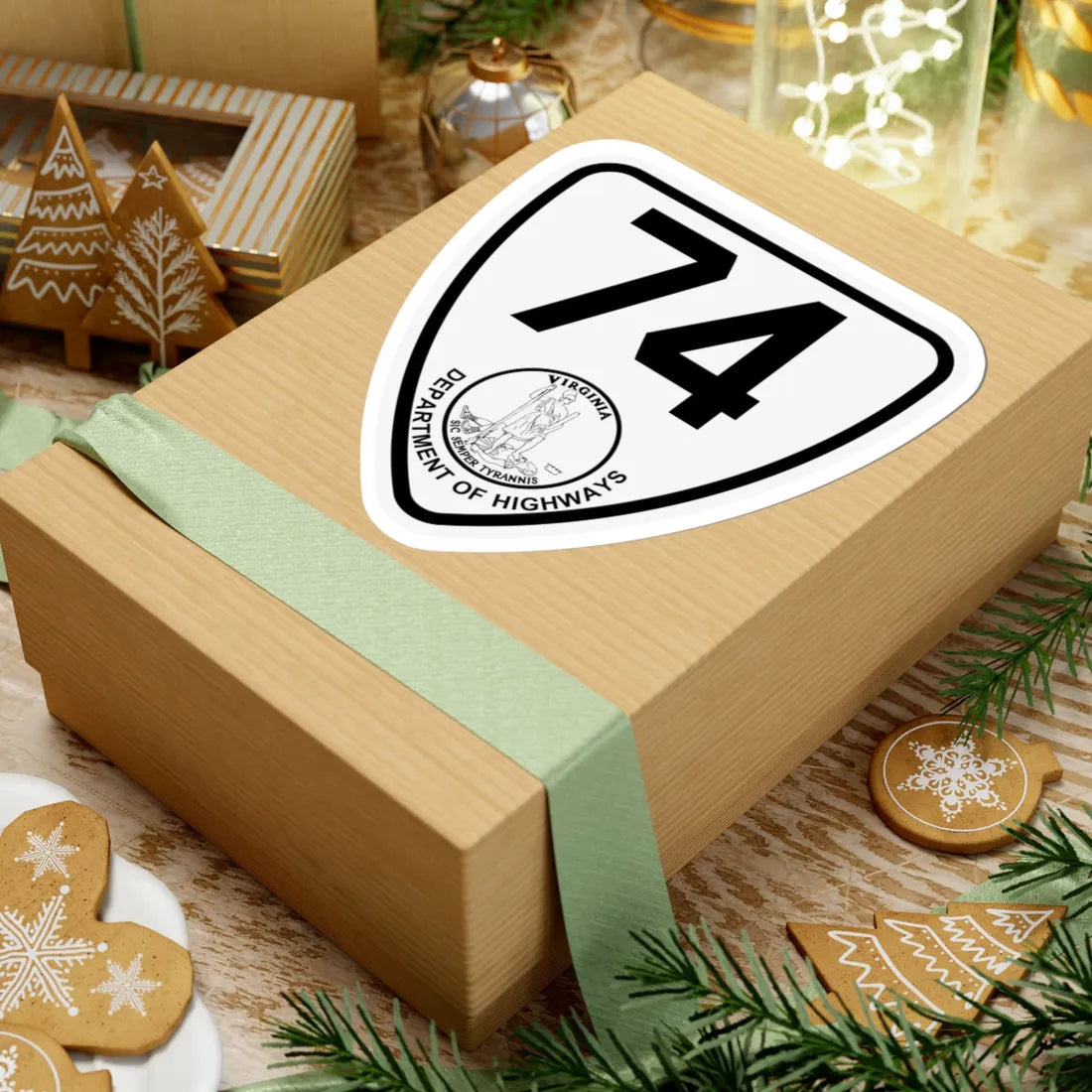 Virginia 74 1924 (Virginia) (Road Sign) STICKER Vinyl Kiss-Cut Decal - The Sticker Space