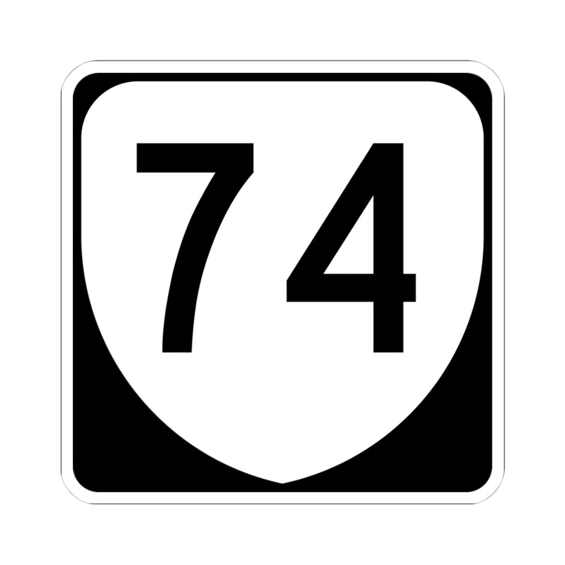 Virginia 74 (Virginia) (Road Sign) STICKER Vinyl Kiss-Cut Decal 4 Inch White - The Sticker Space