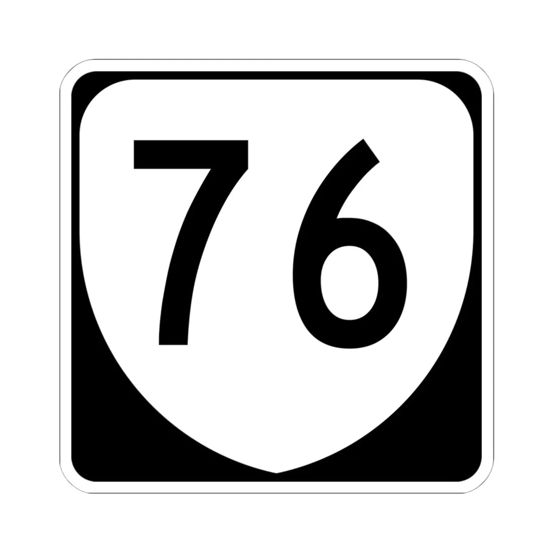 Virginia 76 (Virginia) (Road Sign) STICKER Vinyl Kiss-Cut Decal 6 Inch White - The Sticker Space