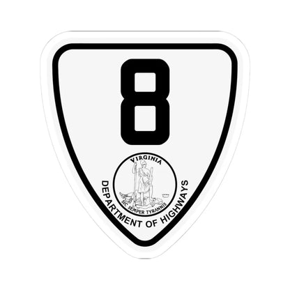 Virginia 8 1924 (Virginia) (Road Sign) STICKER Vinyl Kiss-Cut Decal 3 Inch White - The Sticker Space