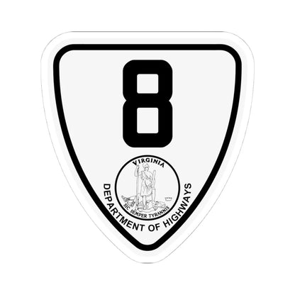 Virginia 8 1924 (Virginia) (Road Sign) STICKER Vinyl Kiss-Cut Decal 4 Inch White - The Sticker Space