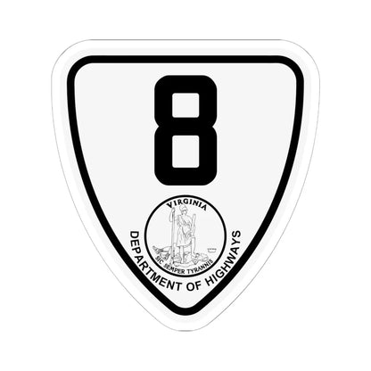 Virginia 8 1924 (Virginia) (Road Sign) STICKER Vinyl Kiss-Cut Decal 6 Inch White - The Sticker Space