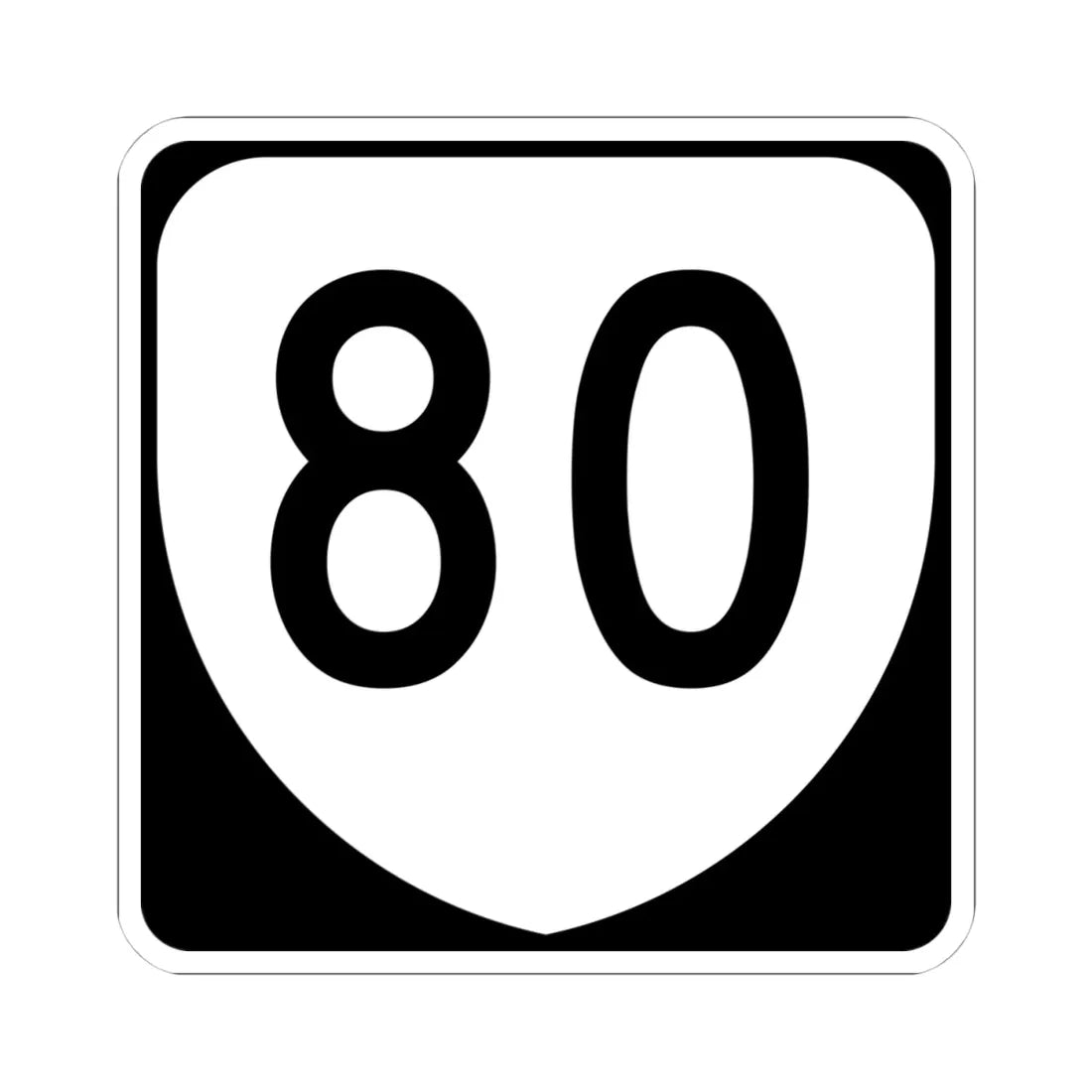 Virginia 80 (Virginia) (Road Sign) STICKER Vinyl Kiss-Cut Decal 4 Inch White - The Sticker Space