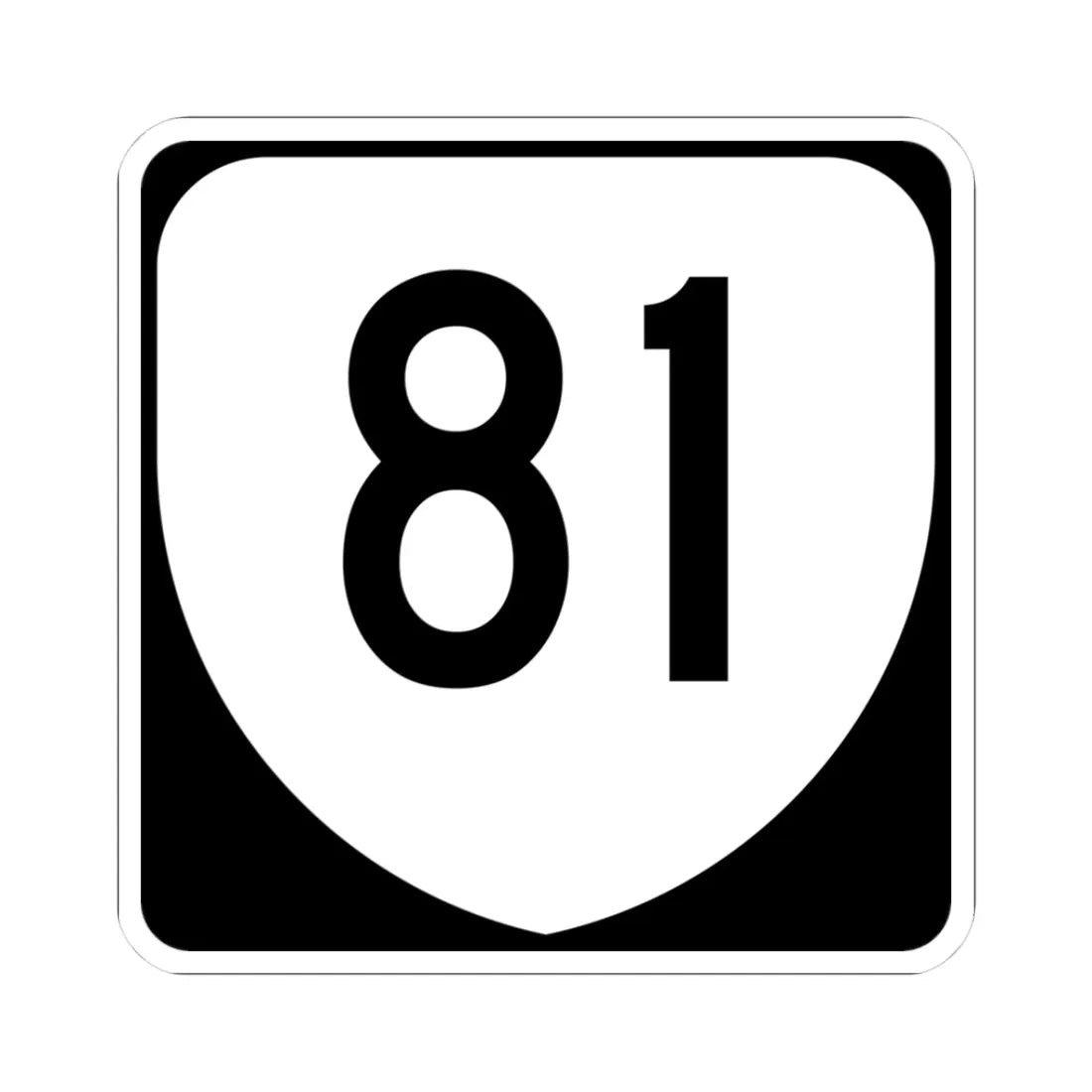 Virginia 81 (Virginia) (Road Sign) STICKER Vinyl Kiss-Cut Decal 3 Inch White - The Sticker Space
