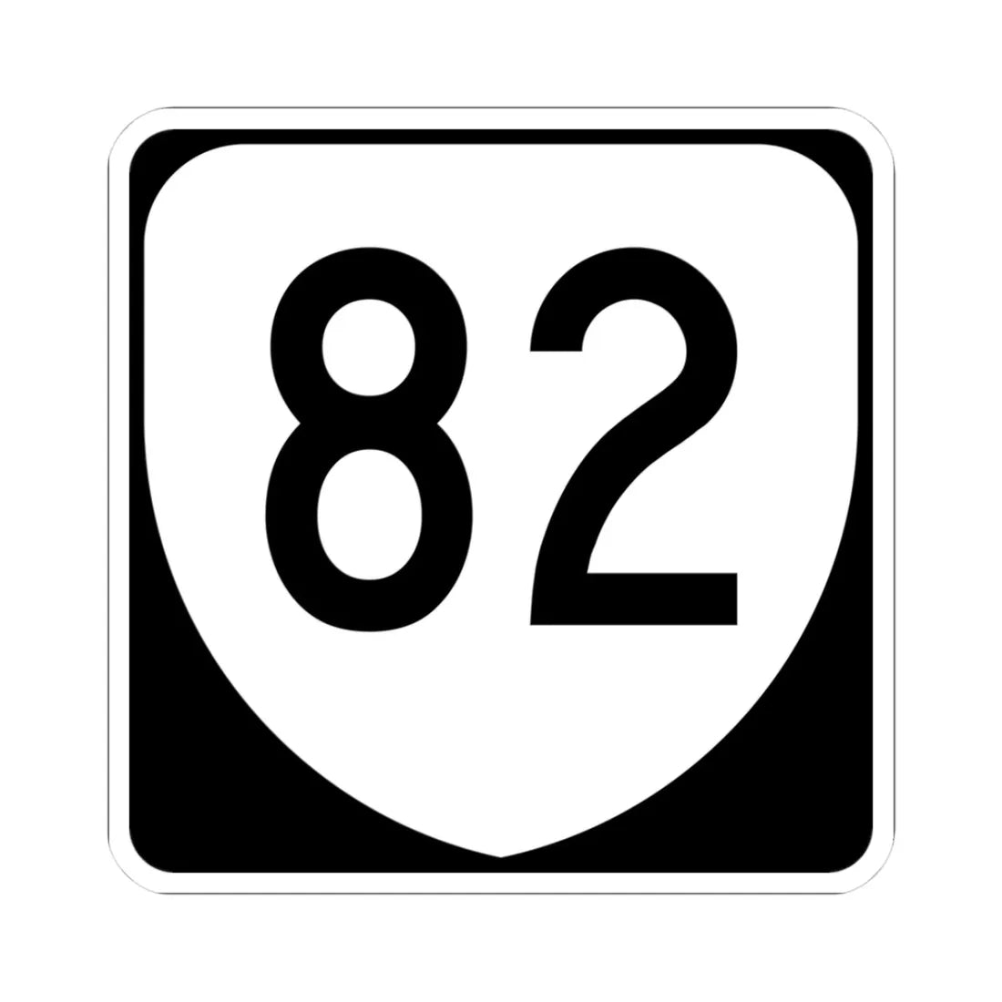 Virginia 82 (Virginia) (Road Sign) STICKER Vinyl Kiss-Cut Decal 3 Inch White - The Sticker Space
