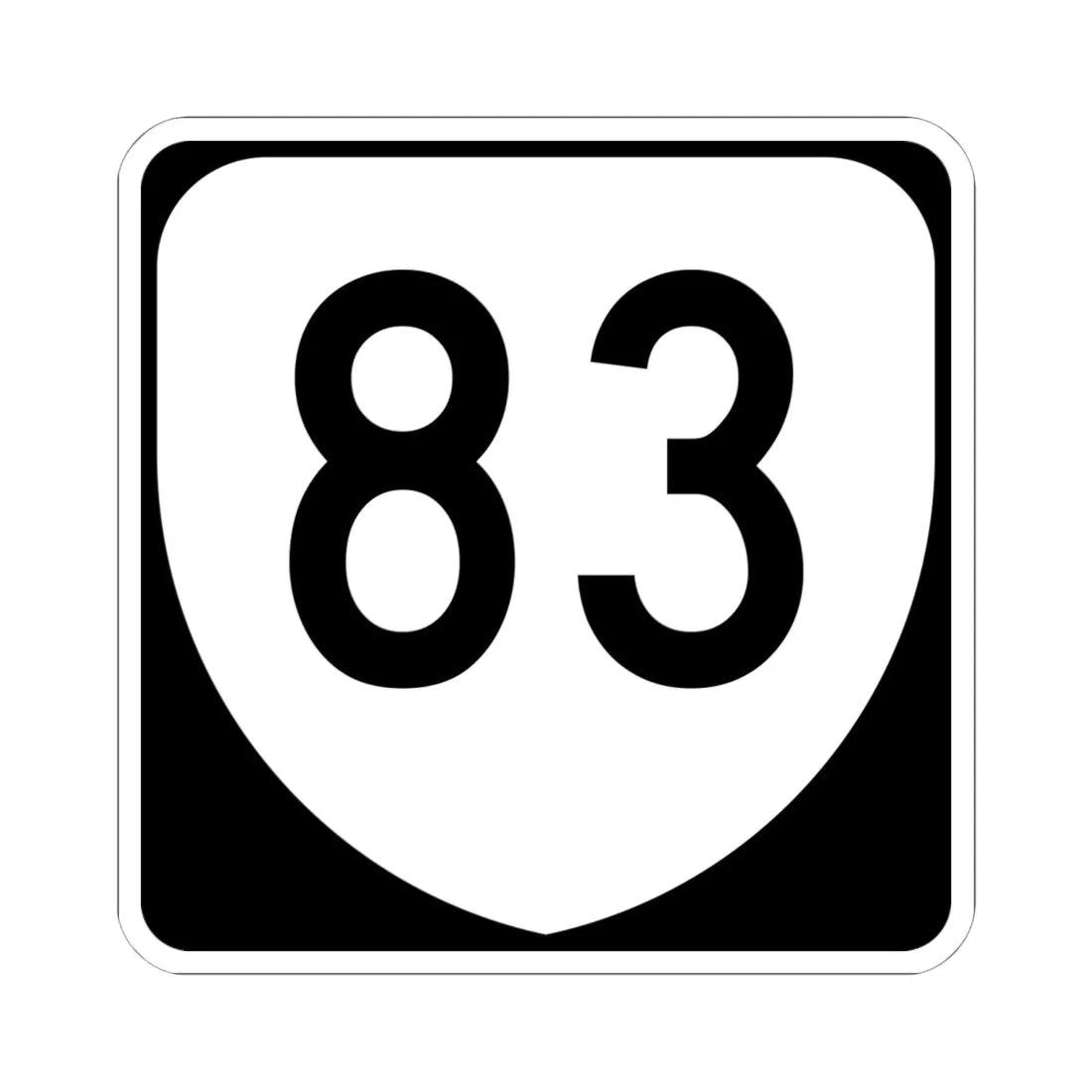 Virginia 83 (Virginia) (Road Sign) STICKER Vinyl Kiss-Cut Decal 6 Inch White - The Sticker Space