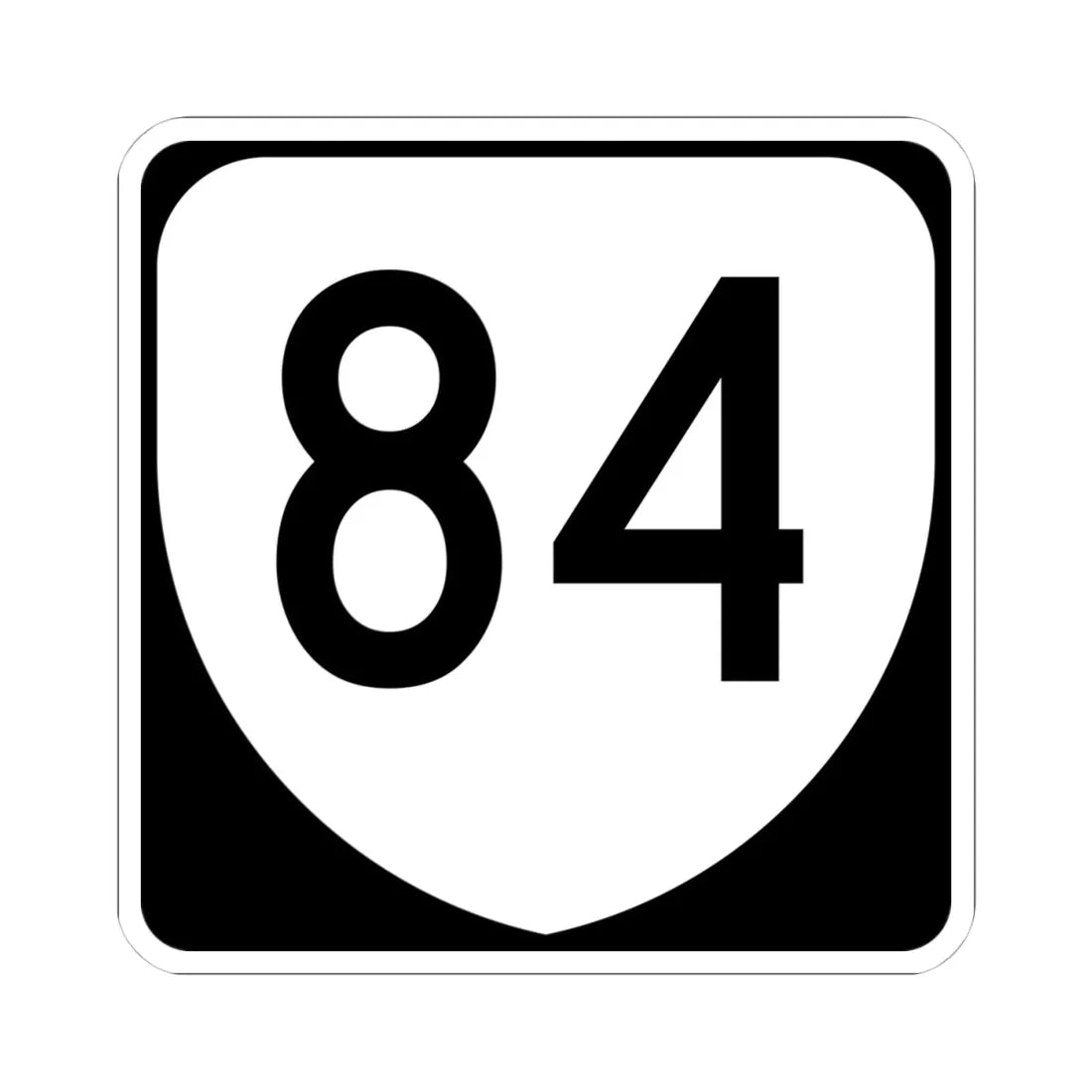 Virginia 84 (Virginia) (Road Sign) STICKER Vinyl Kiss-Cut Decal 4 Inch White - The Sticker Space