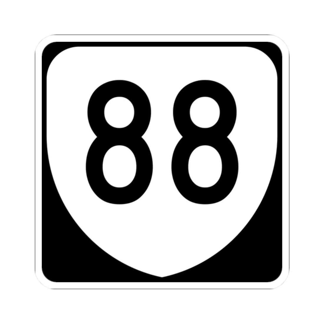 Virginia 88 (Virginia) (Road Sign) STICKER Vinyl Kiss-Cut Decal 2 Inch White - The Sticker Space