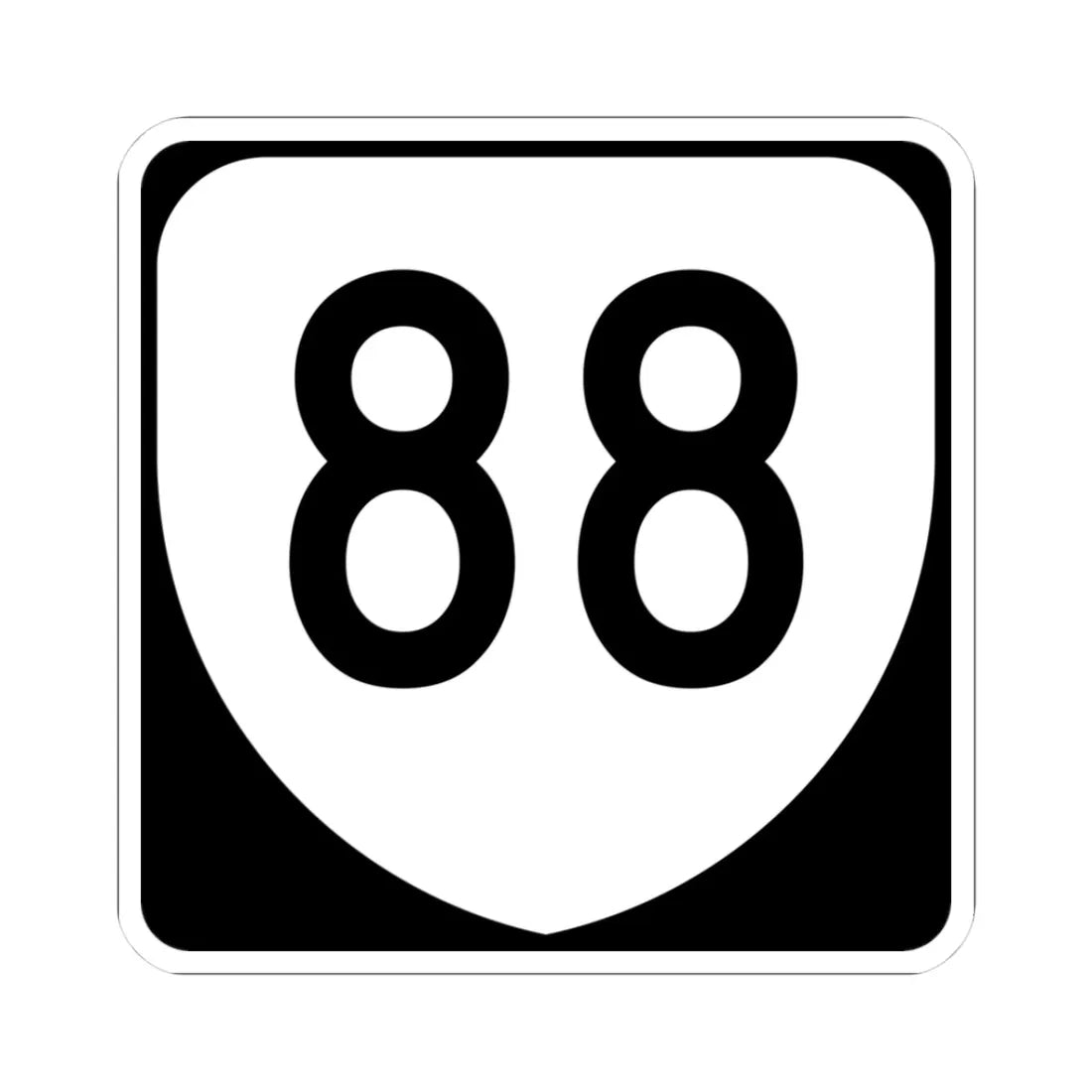 Virginia 88 (Virginia) (Road Sign) STICKER Vinyl Kiss-Cut Decal 3 Inch White - The Sticker Space