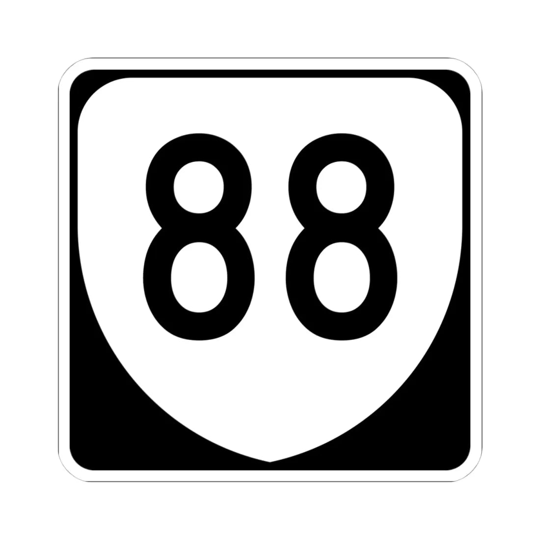 Virginia 88 (Virginia) (Road Sign) STICKER Vinyl Kiss-Cut Decal 4 Inch White - The Sticker Space