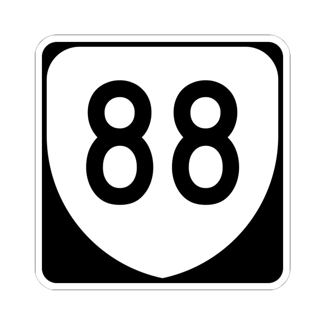 Virginia 88 (Virginia) (Road Sign) STICKER Vinyl Kiss-Cut Decal 6 Inch White - The Sticker Space