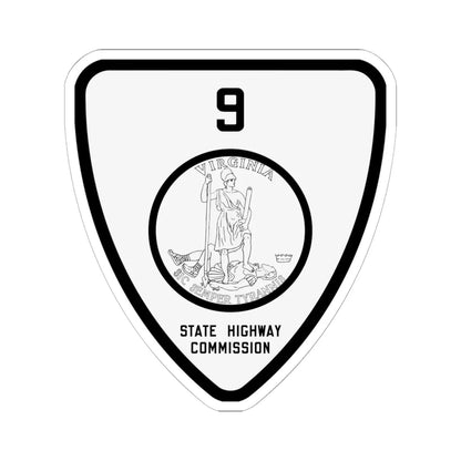 Virginia 9 1918 (Virginia) (Road Sign) STICKER Vinyl Kiss-Cut Decal 6 Inch White - The Sticker Space
