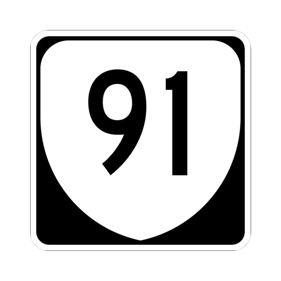 Virginia 91 (Virginia) (Road Sign) STICKER Vinyl Kiss-Cut Decal 3 Inch White - The Sticker Space