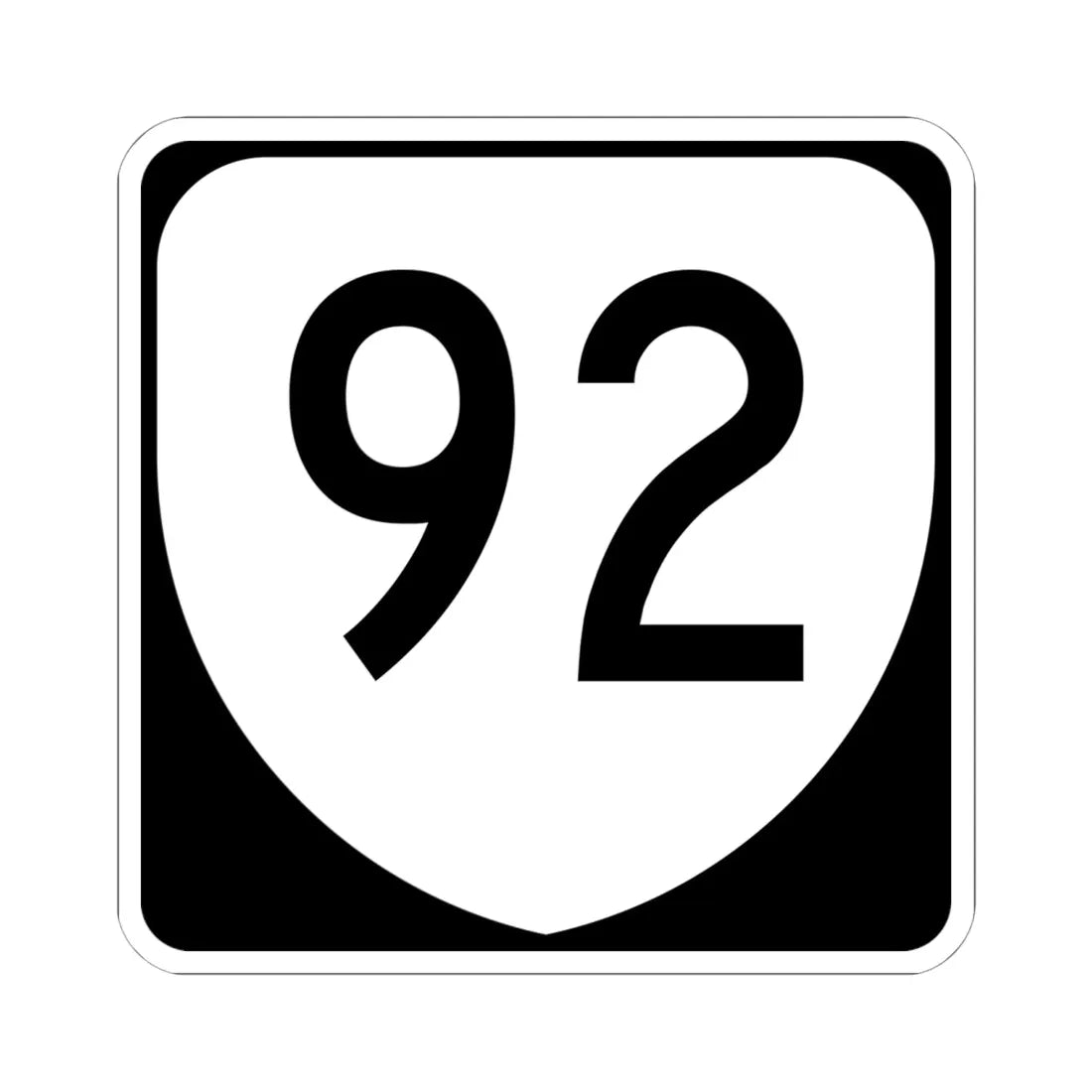 Virginia 92 (Virginia) (Road Sign) STICKER Vinyl Kiss-Cut Decal 6 Inch White - The Sticker Space