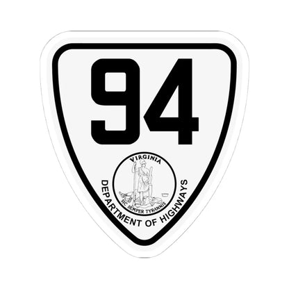 Virginia 94 1924 (Virginia) (Road Sign) STICKER Vinyl Kiss-Cut Decal 4 Inch White - The Sticker Space