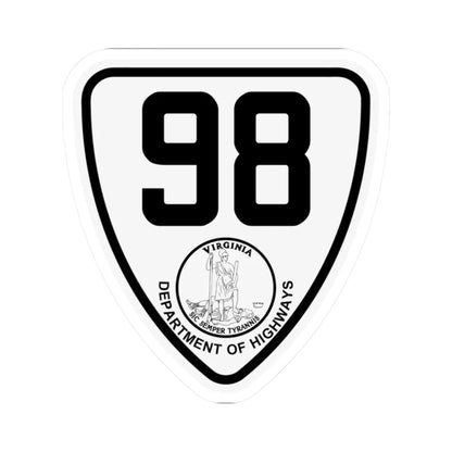 Virginia 98 1924 (Virginia) (Road Sign) STICKER Vinyl Kiss-Cut Decal 2 Inch White - The Sticker Space