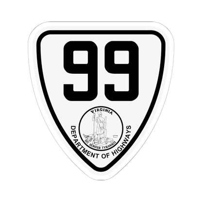 Virginia 99 1924 (Virginia) (Road Sign) STICKER Vinyl Kiss-Cut Decal 6 Inch White - The Sticker Space