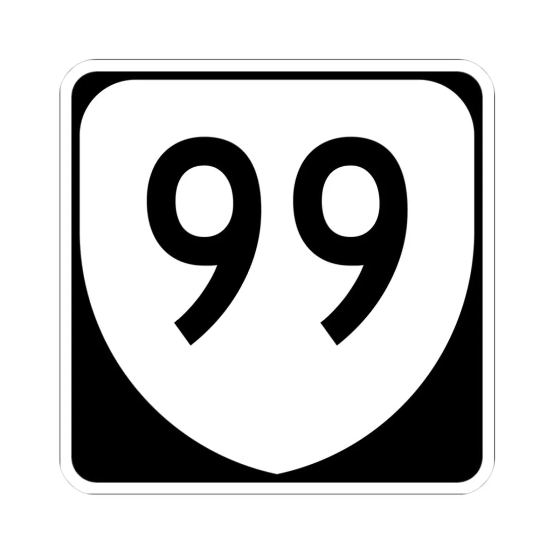 Virginia 99 (Virginia) (Road Sign) STICKER Vinyl Kiss-Cut Decal 3 Inch White - The Sticker Space