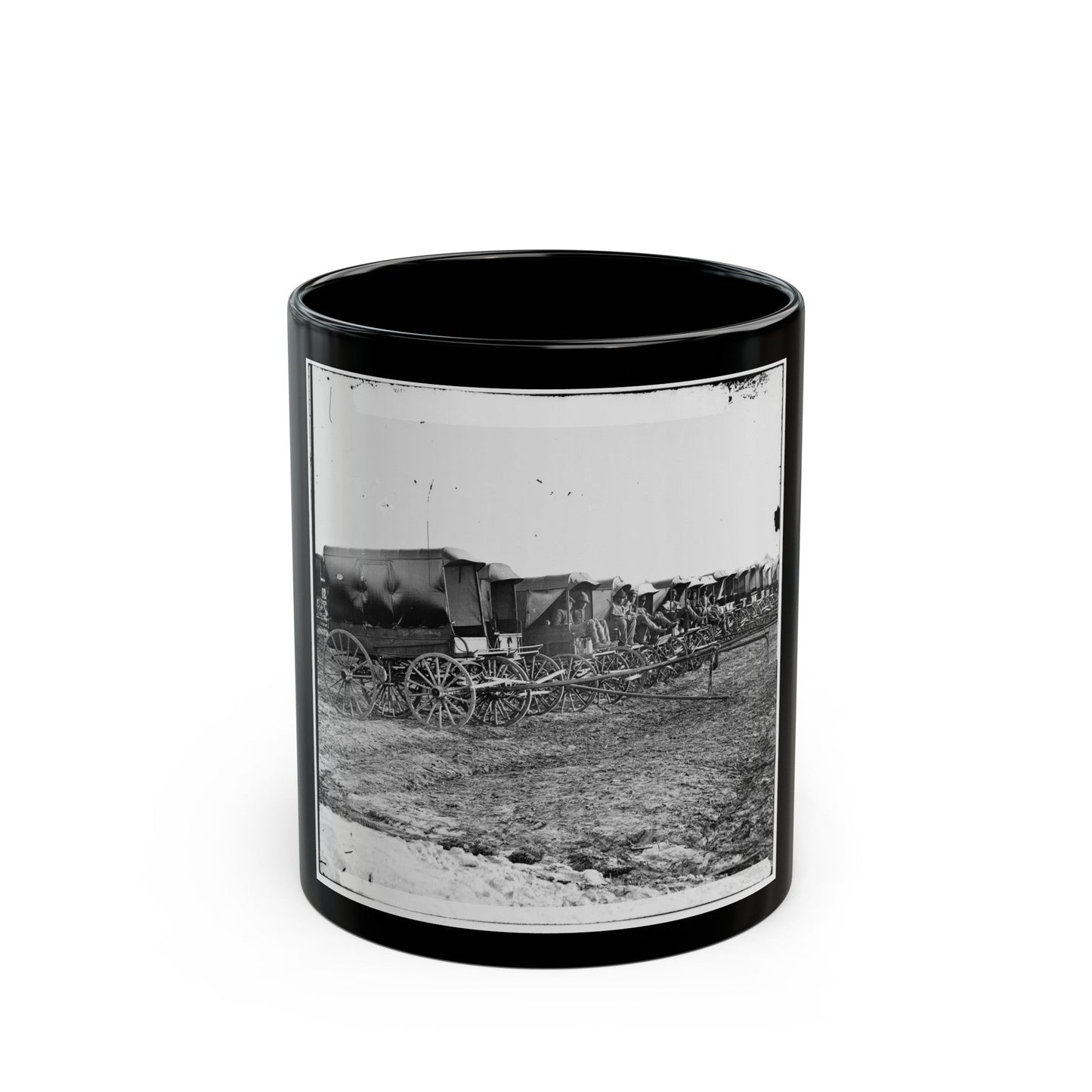 Virginia, City Point. Park Of Army Wagons (U.S. Civil War) Black Coffee Mug-11oz-The Sticker Space