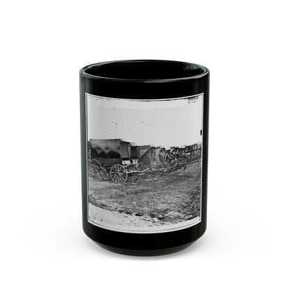 Virginia, City Point. Park Of Army Wagons (U.S. Civil War) Black Coffee Mug-15oz-The Sticker Space