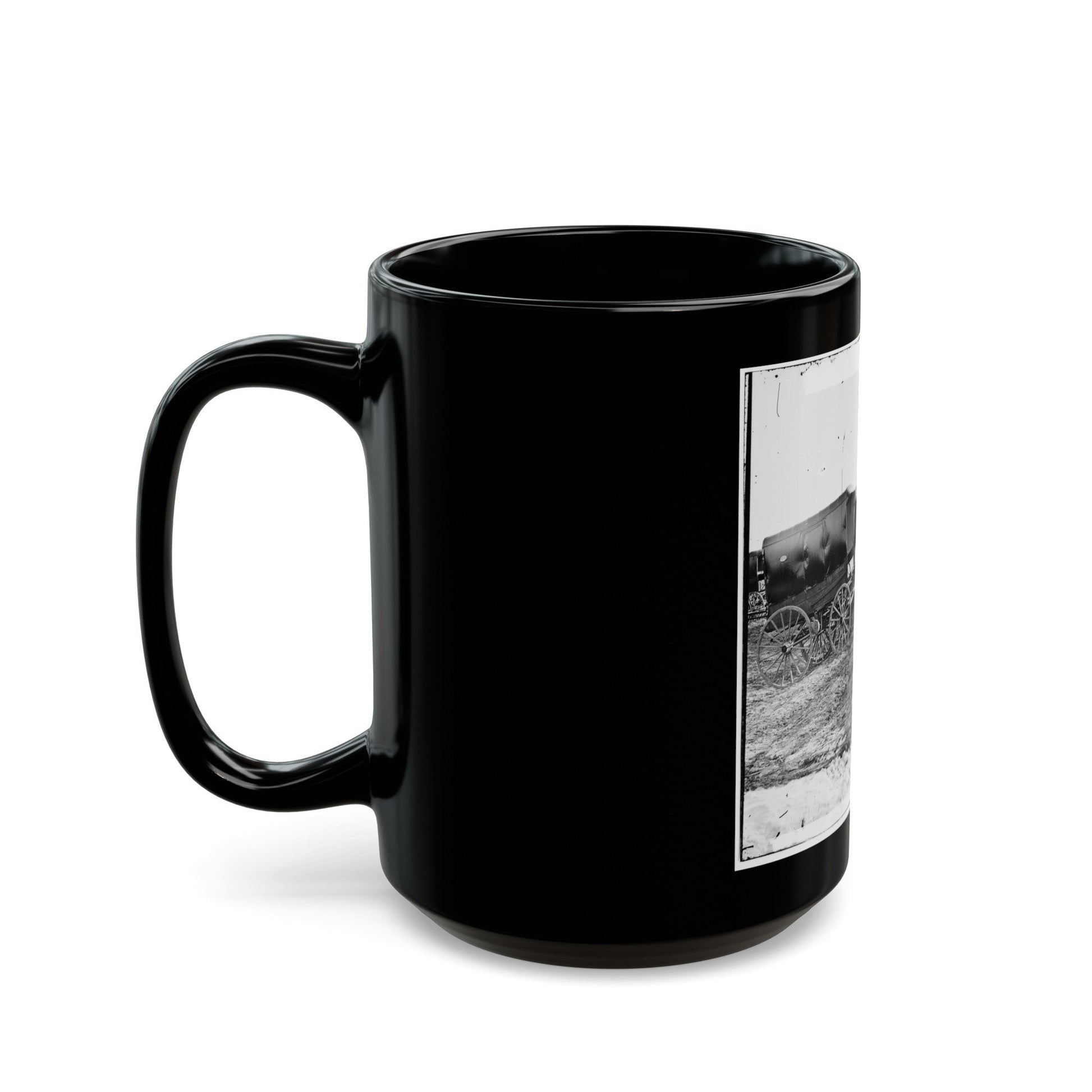 Virginia, City Point. Park Of Army Wagons (U.S. Civil War) Black Coffee Mug-The Sticker Space