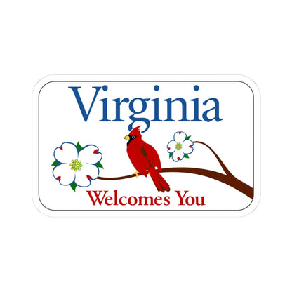 Virginia I-V1 (Virginia) (Road Sign) STICKER Vinyl Kiss-Cut Decal 3 Inch White - The Sticker Space